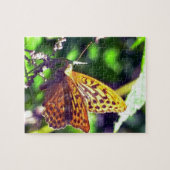 Puzzle Beautiful Orange and Black Spotted Butterfly (Horizontal)