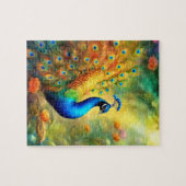 Puzzle Beautiful Peacock in Garden Bird 98 (Horizontal)