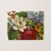Puzzle Beautiful Romantic Summer Bouquet with Red Rose (Horizontal)
