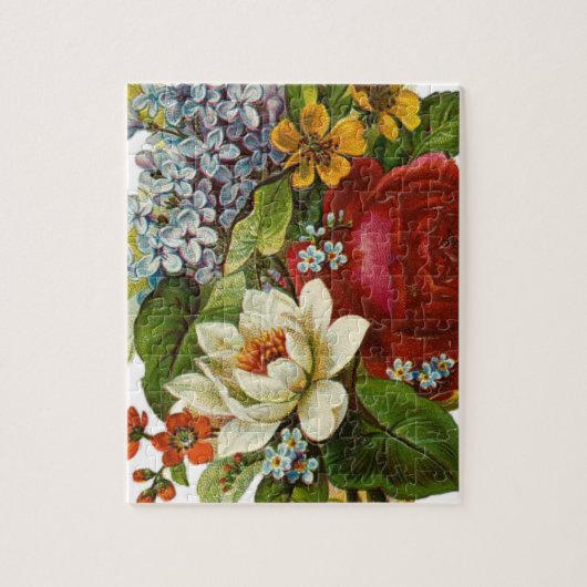 Puzzle Beautiful Romantic Summer Bouquet with Red Rose (Vertical)