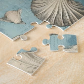 Puzzle Beaux Coquillages Vintages En Bleu (Côté)