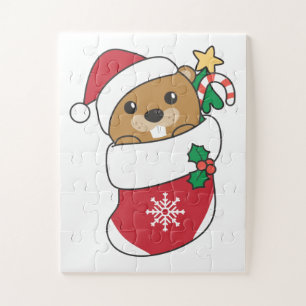 Puzzle Beaver Noël Neige Hiver Animaux Castor