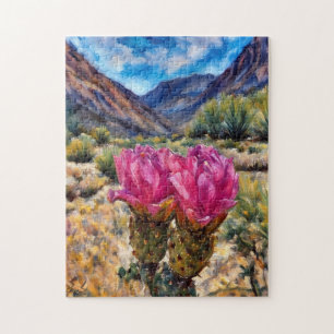 Puzzle Beavertail Cactus Bloom Black Canyon