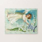 Puzzle Bébé Ange Avec Cloche Bleue (Horizontal)