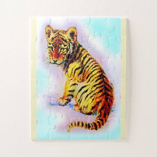 Puzzle Bébé animal tigre (Vertical)