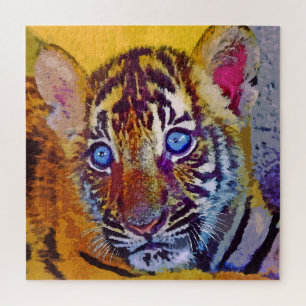Puzzle Bébé aux yeux bleus Tigre