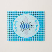 Puzzle Bébé Bleu mignon Bee Bee Personnalisé (Horizontal)