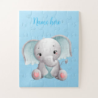 Puzzle Bébé bleu mou