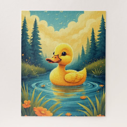 Puzzle Bébé Canard qui Nage (Vertical)