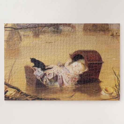 Puzzle Bébé dans un lit bébé pendant une inondation (par  (Horizontal)