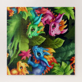 Puzzle Bébé Dragons et verdure (Horizontal)