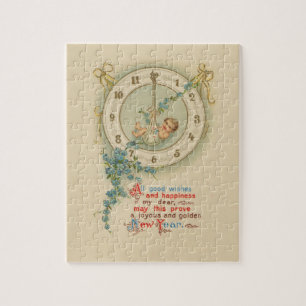 Puzzle Bébé du Nouvel An Horloge Vintage