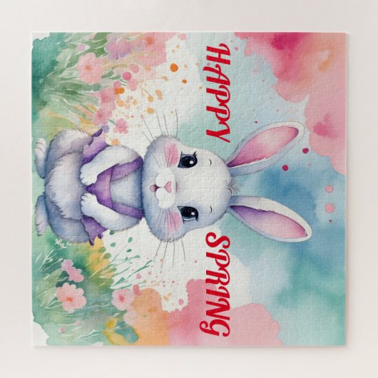 Puzzle Bébé lapin au printemps (Horizontal)