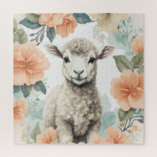 Puzzle Bébé mignon Animaux - Agneau blanc