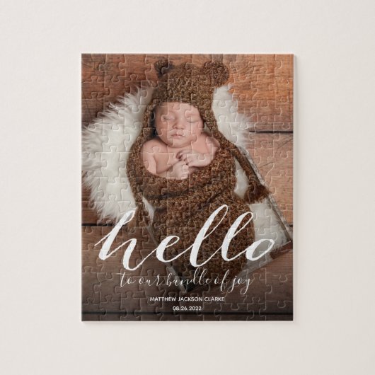 Puzzle Bébé mignon Faire-part de naissance (Vertical)