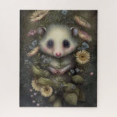 Puzzle Bébé mignon Fleurs Opossum Peinture (Vertical)
