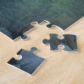 Puzzle Bébé mignon Moose Bleu Fleurs blanches Peinture (Côté)