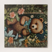 Puzzle Bébé mignon Ours Brown William Morris Inspiré (Horizontal)