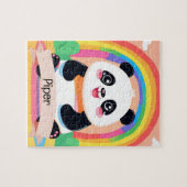 Puzzle Bébé mignon Panda arc-en-ciel (Horizontal)