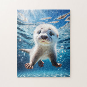 Puzzle Bébé Otter nage