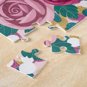 Puzzle Bébé renard mignon avec des fleurs (Côté)