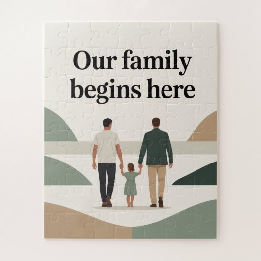 Puzzle Bébé shower pour deux papas  (Vertical)