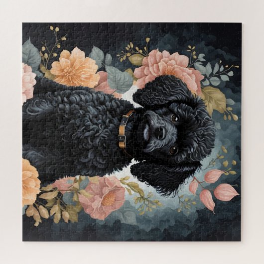 Puzzle Bébés mignons animaux | Joli chiot de caniche noir (Horizontal)