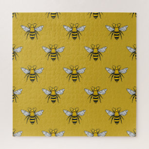 Puzzle Bee Haven : Motif jaune Vintage