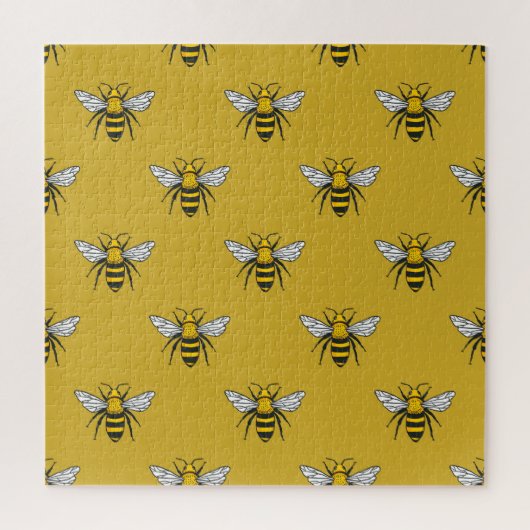 Puzzle Bee Haven : Motif jaune Vintage (Vertical)