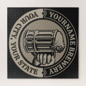 Puzzle Beer Brewing Personalized NAME Brewery Big Mug (Horizontal)