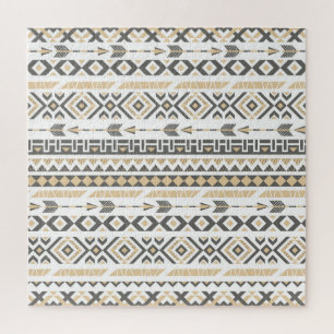 Puzzle Beige sans couleur ethnique : Motif Vintage