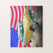 Puzzle Bel Air 1955 de Chevrolet avec le drapeau (Vertical)