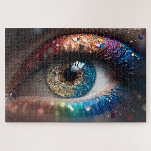 Puzzle bel oeil féminin avec maquillage (Horizontal)