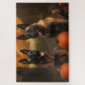 Puzzle Belge Malinoi Puppy Automne Citrouille de plaisir (Vertical)