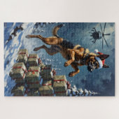 Puzzle Belgian Malinois Tactical Christmas Delivery Hat (Horizontal)