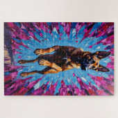 Puzzle Belgian Malinois Valentine's Day Shattered Heart (Horizontal)