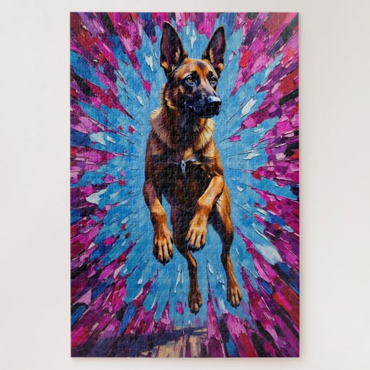 Puzzle Belgian Malinois Valentine's Day Shattered Heart (Vertical)
