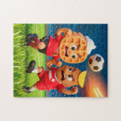 Puzzle Belgian waffle versus Austrian schnitzel soccer du (Horizontal)