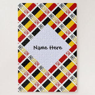 Puzzle Belgique et drapeau belge personnalisé en mosaïque