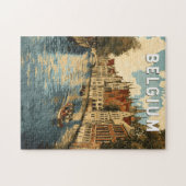 Puzzle Belgique Illustration Travel Art Vintage (Horizontal)