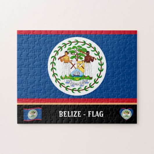 Puzzle Belize Drapeau & Belize Pays / Belize (Horizontal)
