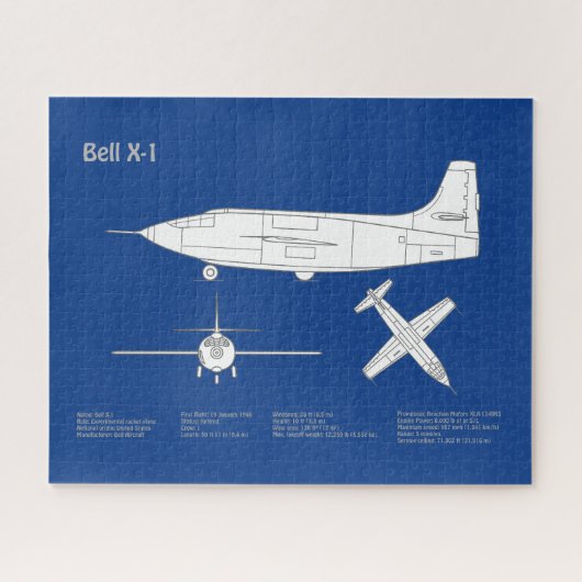 Puzzle Bell X-1 - Plans de plan d'avion ABD (Horizontal)