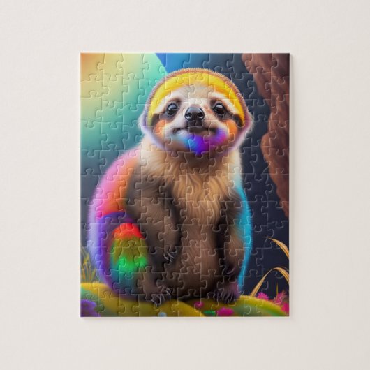 Puzzle Belle Aquarelle colorée Sloth (Vertical)