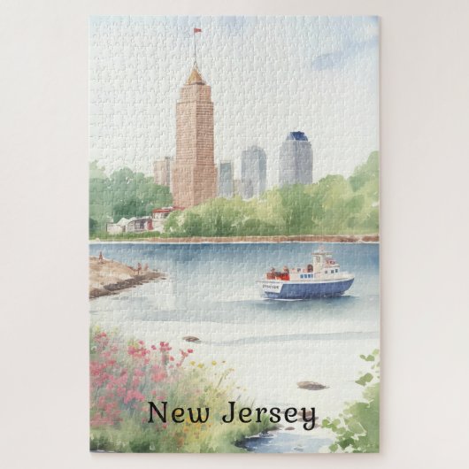 Puzzle Belle aquarelle du New Jersey (Vertical)