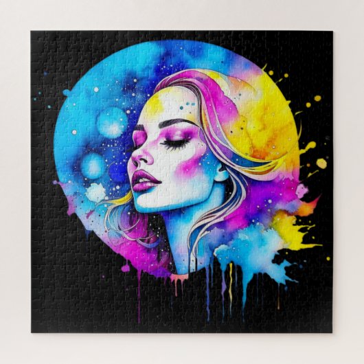 Puzzle Belle aquarelle femme Abstraite (Vertical)