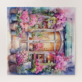 Puzzle Belle aquarelle florale devant la vitrine (Horizontal)