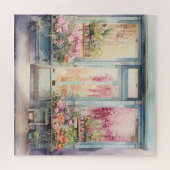 Puzzle Belle aquarelle florale devant la vitrine (Horizontal)