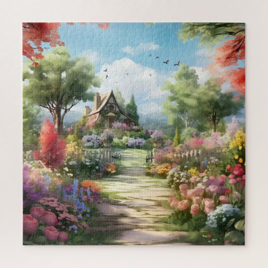 Puzzle Belle aquarelle Jardin de campagne (Vertical)