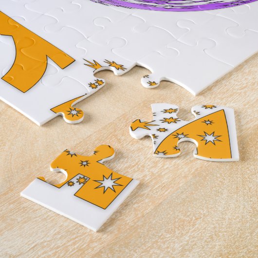 Puzzle Belle Art Moderne Design : Tourbillon violet et or (Côté)