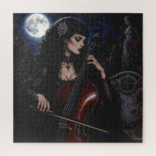 Puzzle Belle Beauté Gothique Jouant du Violoncelle